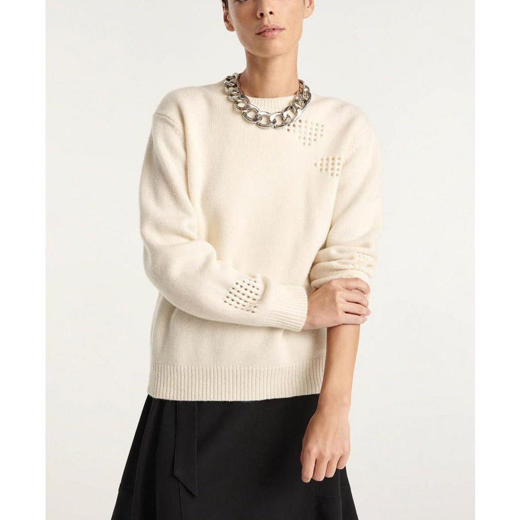 Pull Fin Laine Écru À Détail Texturé - Femme - The Kooples - The Bradery