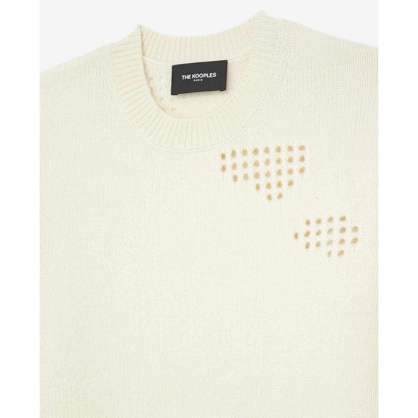 The Kooples - Pull Fin Laine Écru À Détail Texturé - Femme