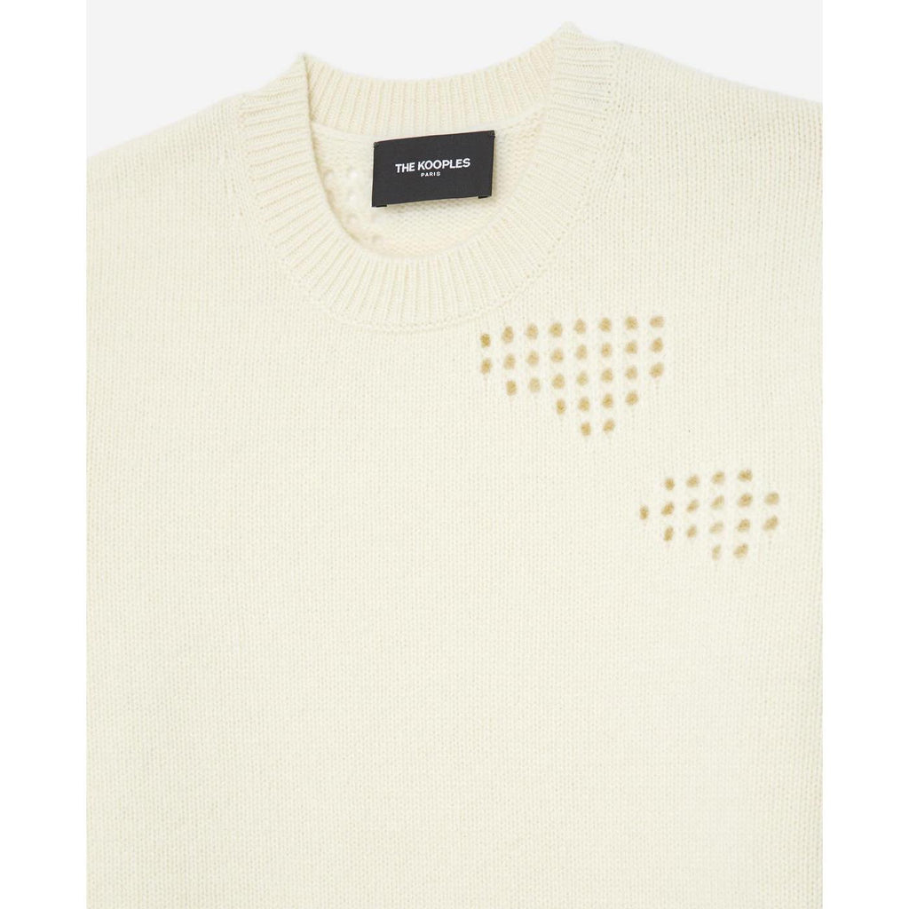 Pull Fin Laine Écru À Détail Texturé - Femme - The Kooples - The Bradery