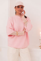 HONORINE Rosé Poudré - Pull Laine