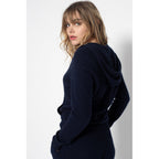 Pull Zippé A Capuche Emma Marine, 100% Cachemire, 2 Fils, Jersey - Femme - Perfect Cashmere - Perfect Cashmere* - The Bradery