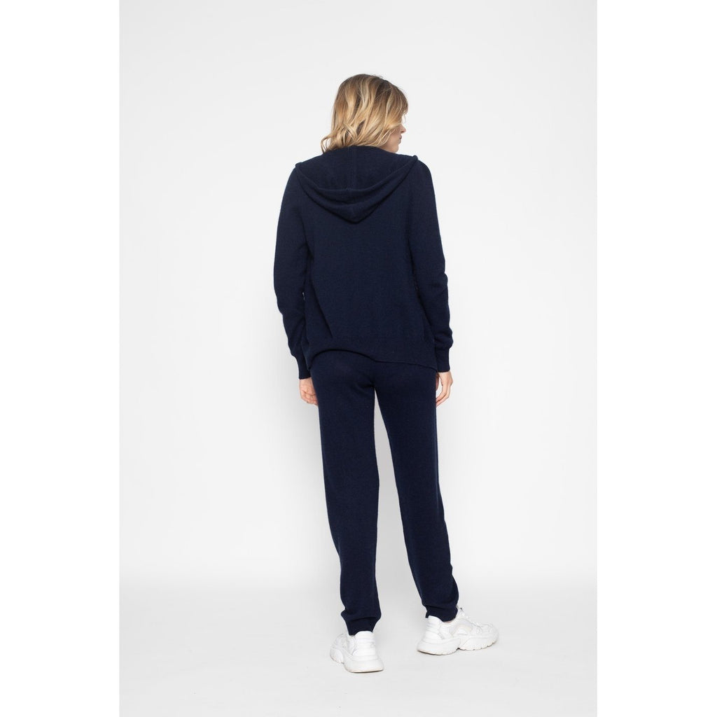 Pull Zippé A Capuche Emma Marine, 100% Cachemire, 2 Fils, Jersey - Femme - Perfect Cashmere - Perfect Cashmere* - The Bradery