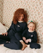 Le Bas De Pyjama Family Party Femme En Coton Bio Nid D'Abeille - Charbon