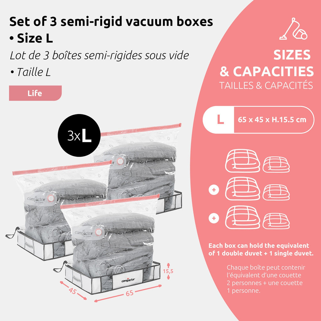 Lot 3 Housses Rangement Sous Vide L