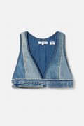Top Levis Denim Bra - Tinted Indigo Fray