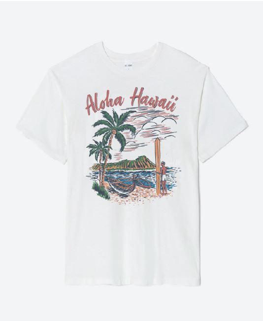 T-Shirt 90S Easy Aloha - Vintage White