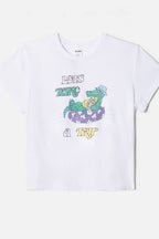 T-Shirt 50S Boxy Lets Take A Trip - Optic White