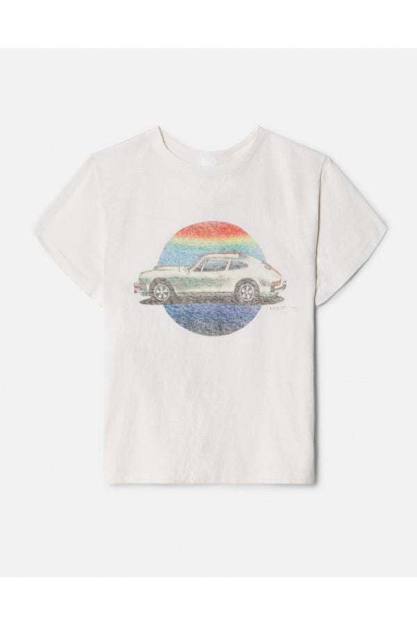 T-Shirt Classic Stanley Mouse Car - Vintage White