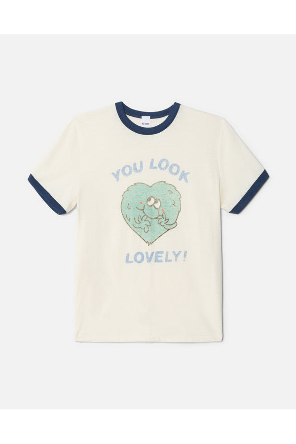T-Shirt Ringer Lovely - Vintage Ivory/Midnig