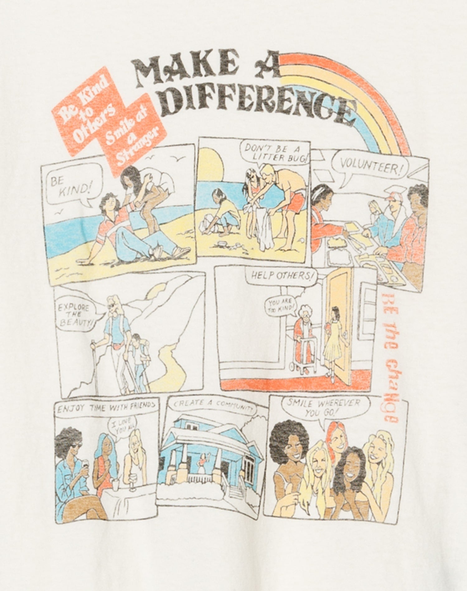T-Shirt Classic Make A Difference - Vintage White