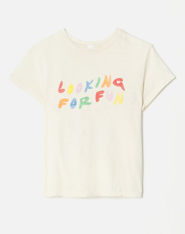 T-Shirt Classic Looking For Fun - Vintage White
