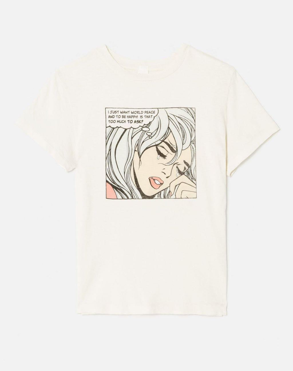 T-Shirt Classic Word Peace - Vintage White