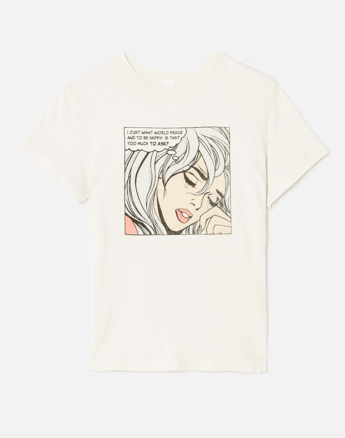T-Shirt Classic Word Peace - Vintage White