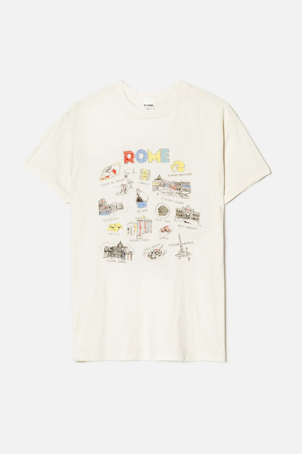 T-Shirt 70S Loose Rome - Vintage White