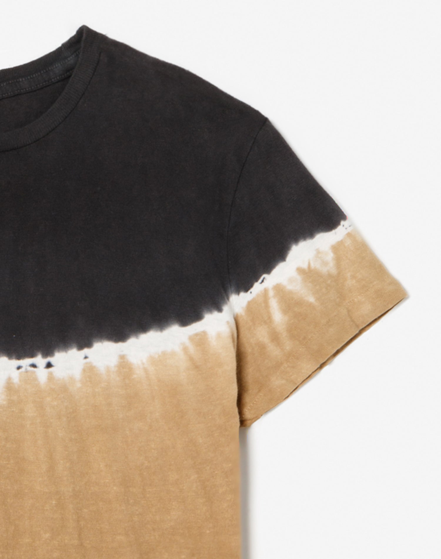 T-Shirt 70S Loose - Khaki Black Top Dye