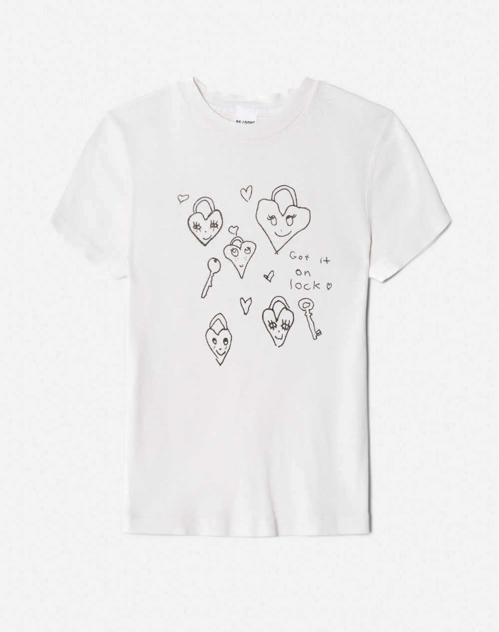 T-Shirt 90S Baby Hearts - Vintage White