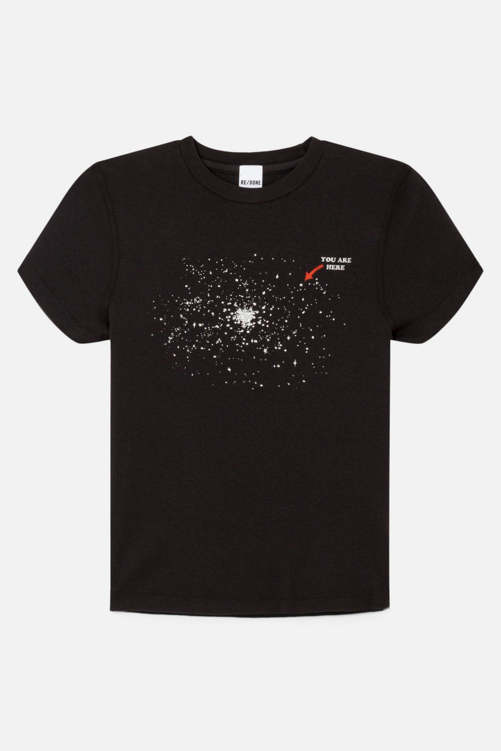 T-Shirt 90S Baby Rhinestone Space - Washed Black