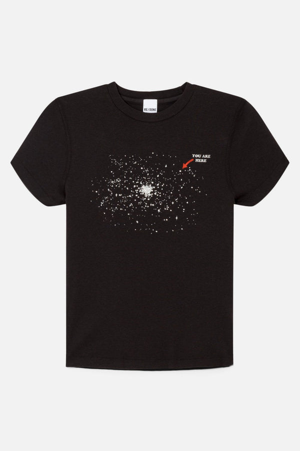 T-Shirt 90S Baby Rhinestone Space - Washed Black