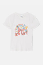 T-Shirt High Neck Slim Raglan In The Sky - Vintage White
