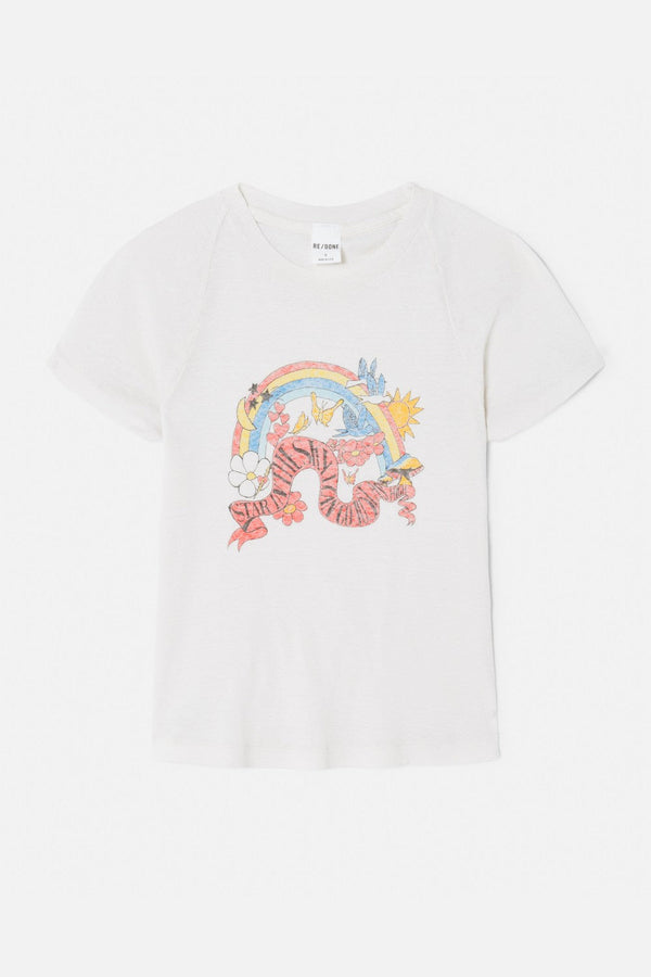 T-Shirt High Neck Slim Raglan In The Sky - Vintage White