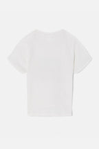 T-Shirt High Neck Slim Raglan In The Sky - Vintage White