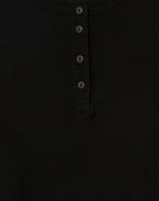 Short 60S Sleeve Henley - Vintage Black