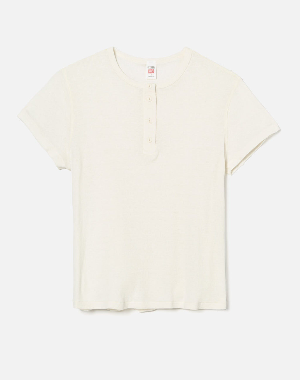 Short 60S Sleeve Henley - Vintage White