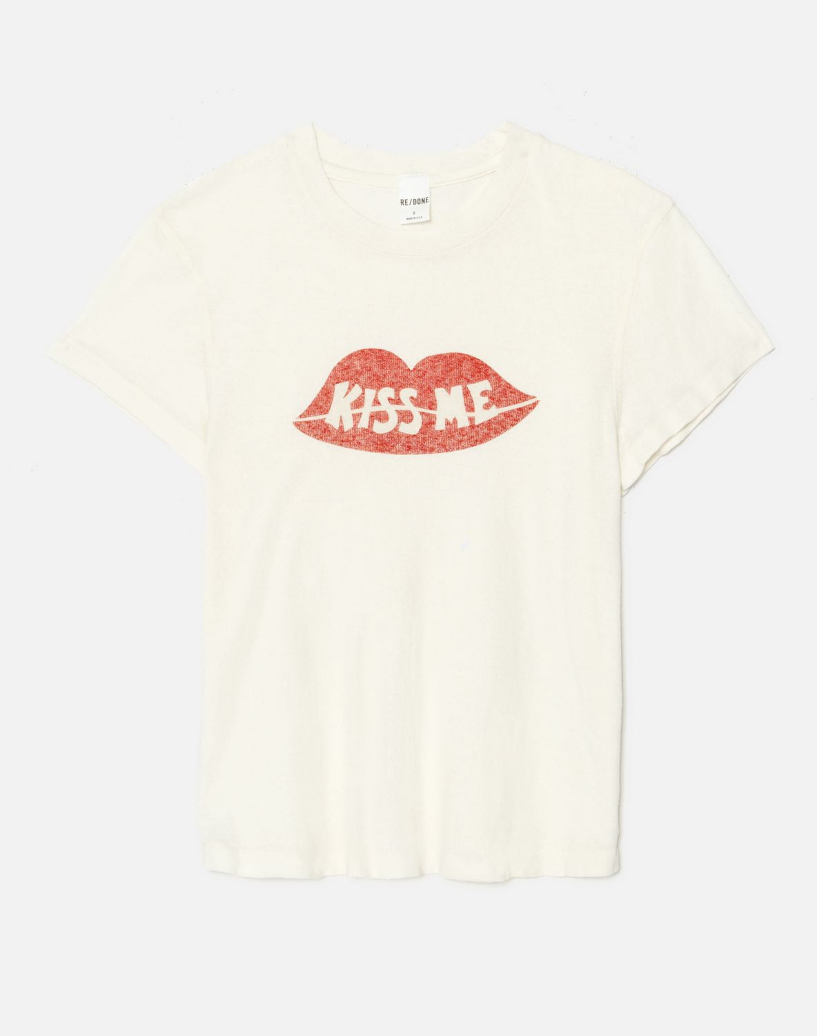 T-Shirt 90S Baby Kiss Me - Vintage White