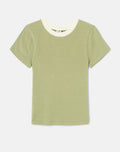 T-Shirt 90S Baby - Sage With Ivory
