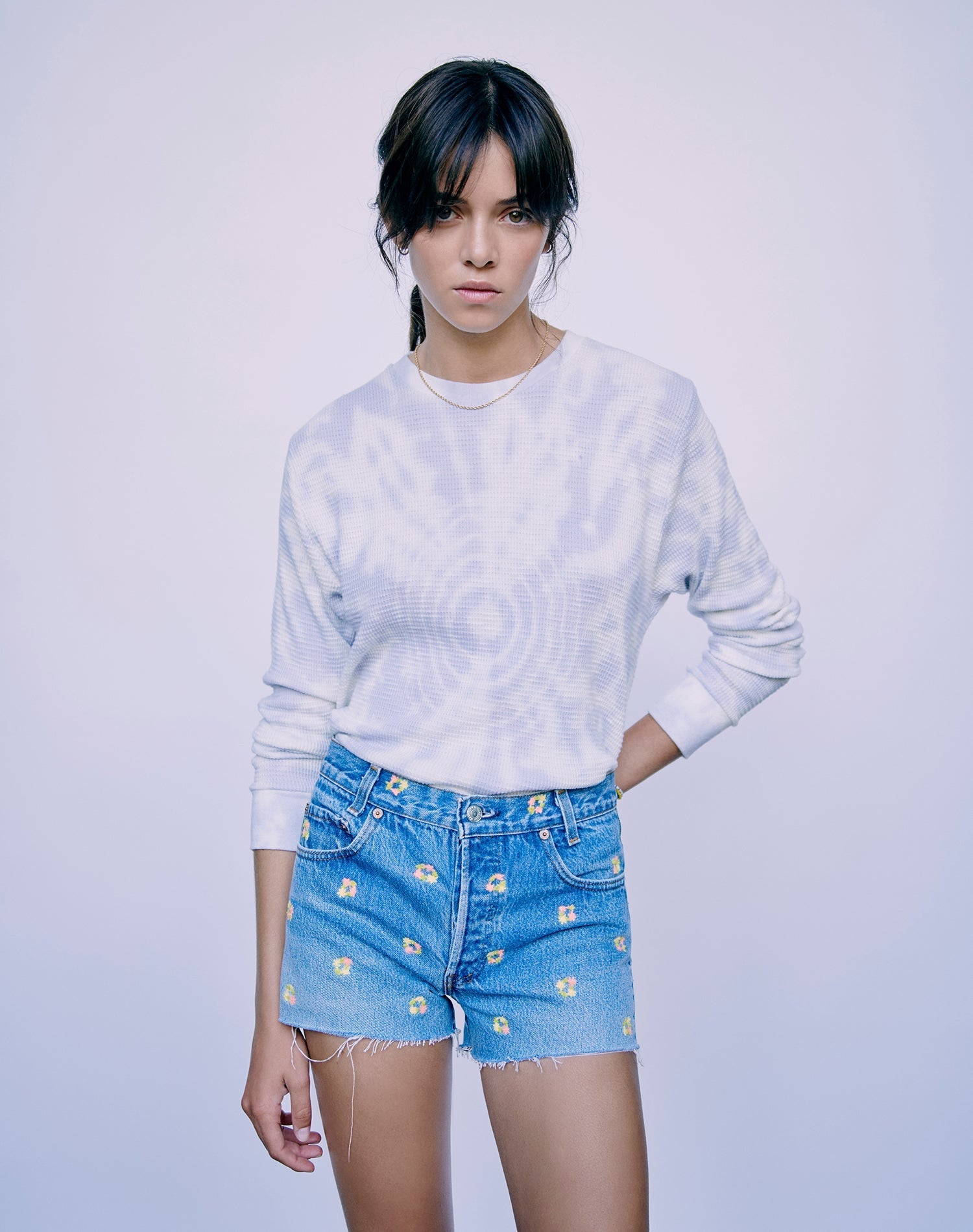 T-Shirt Thermal Long Sleeve - Lilac Drop Dye