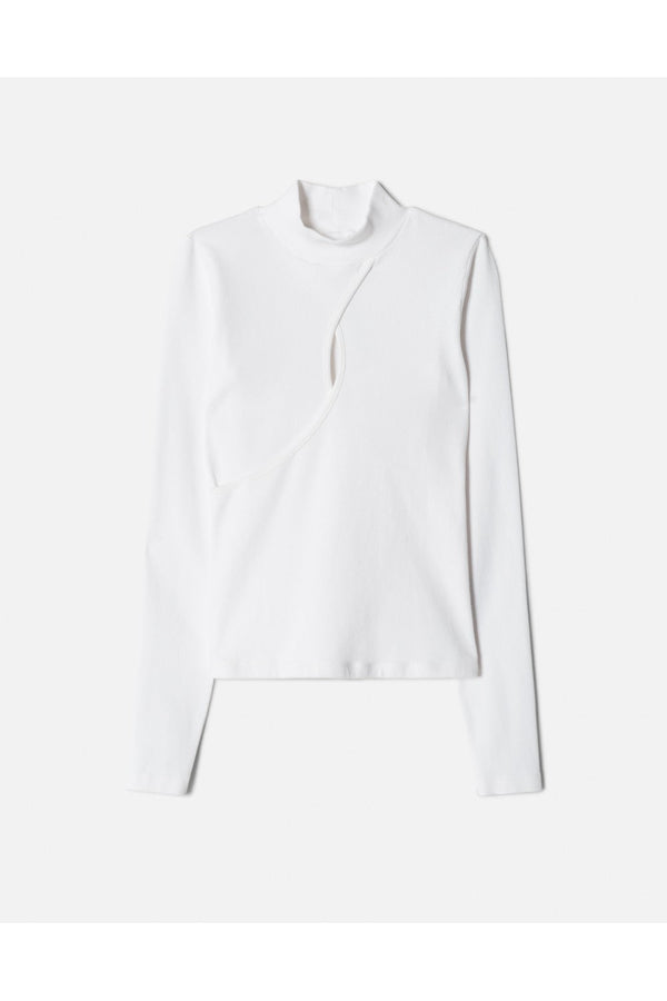 Top Keyhole Mock Neck - Ivory