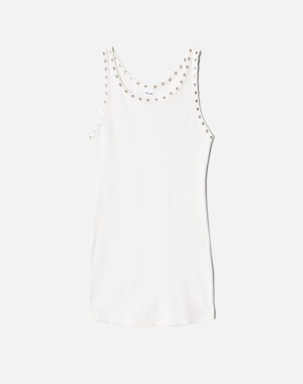 Robe Eyelet Tank - White