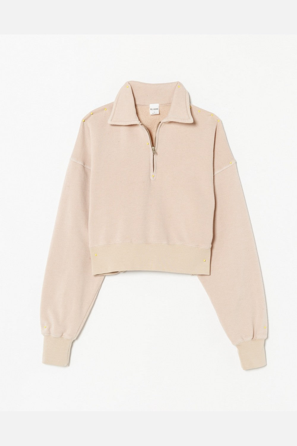 Sweat 90S Crop Half Zip - Heathered Light Almo
