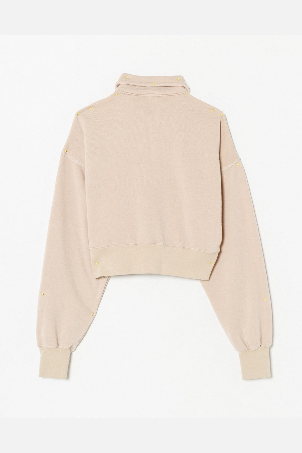 Sweat 90S Crop Half Zip - Heathered Light Almo