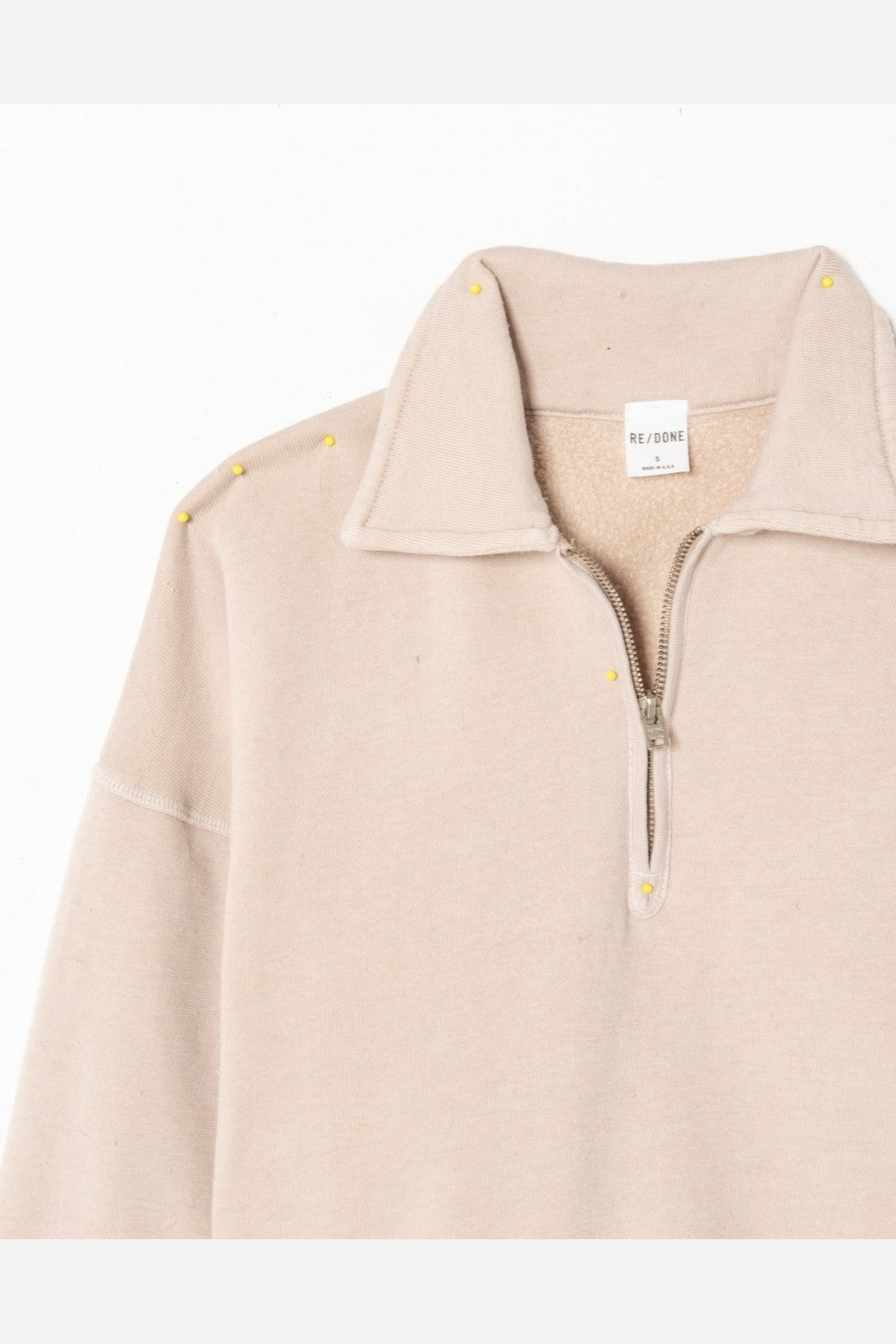 Sweat 90S Crop Half Zip - Heathered Light Almo
