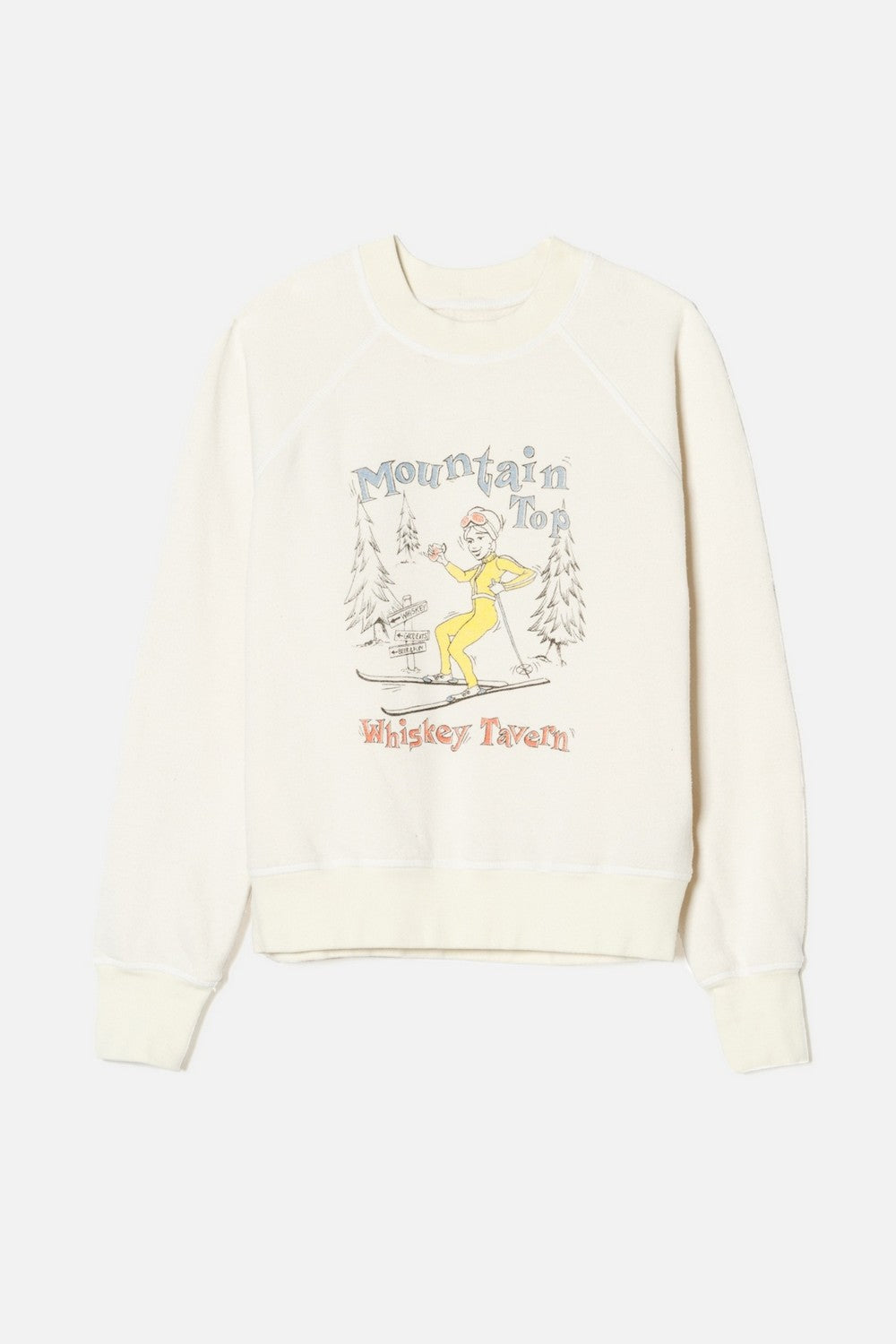 Sweat Classic Raglan Crewneck Whiskey Tavern - Heathered Off White