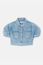 Top Midriff Denim - Blue Mist