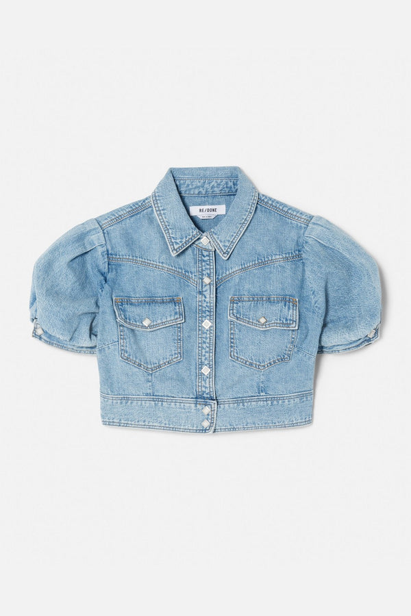 Top Midriff Denim - Blue Mist