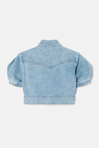 Top Midriff Denim - Blue Mist