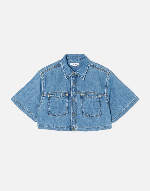 Chemise Oversized Crop - Stoned Ciel