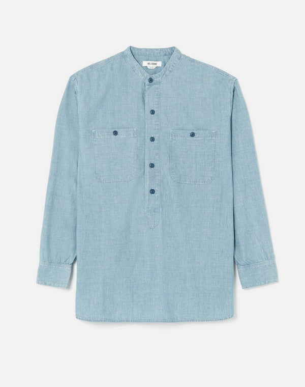 Chemise 90S Beach - Washed Bleu