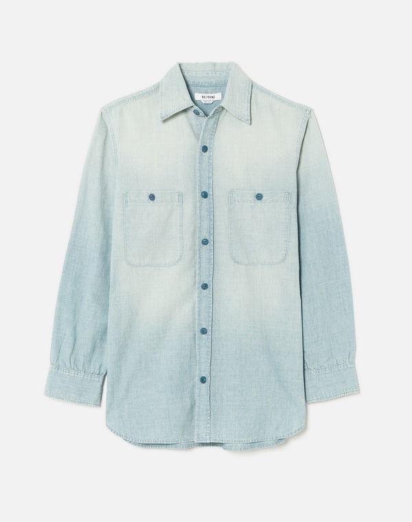 Chemise 60S Chambray - Vintage Bleu