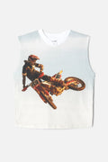Pull Baby Muscle Tank Motocross - Optic White