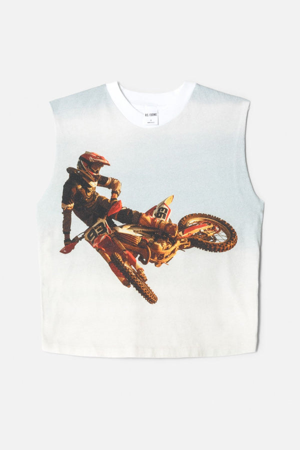 Pull Baby Muscle Tank Motocross - Optic White