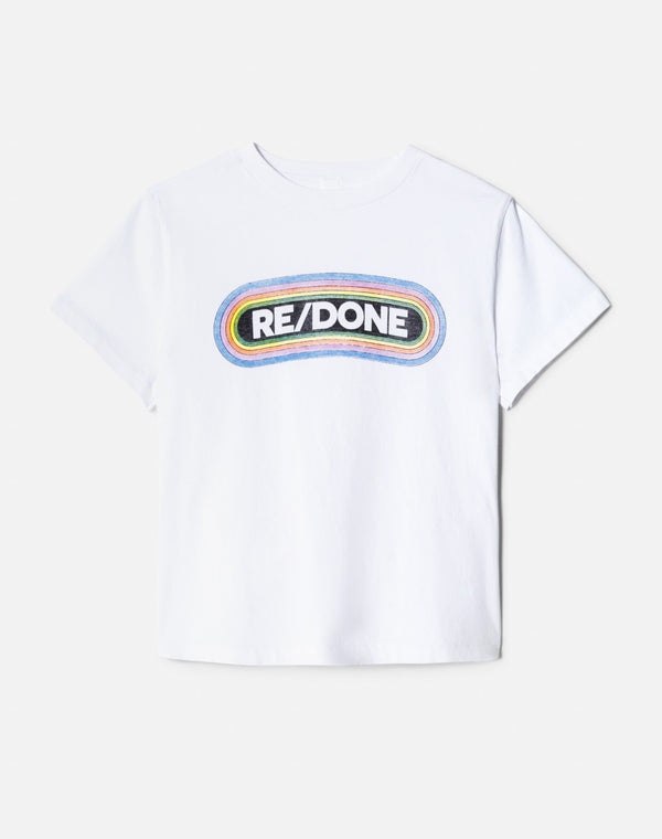 T-Shirt Classic Redone Rainbow - Optic White