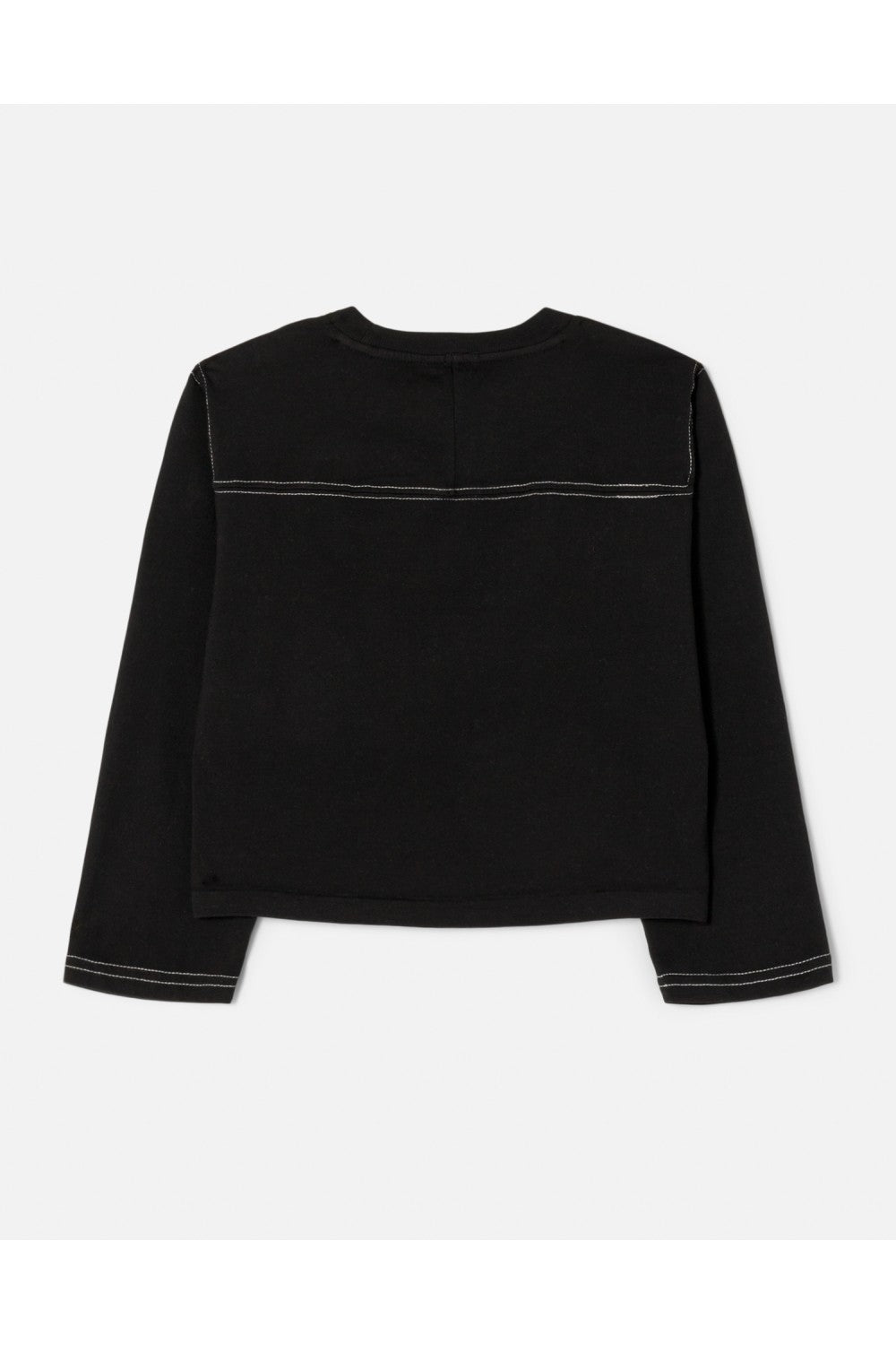 T-Shirt Cropped Varsity - Black With Cream Sti
