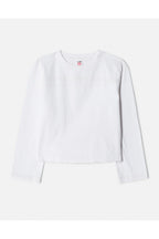 T-Shirt Cropped Varsity - Optic Wht/Cream Stit