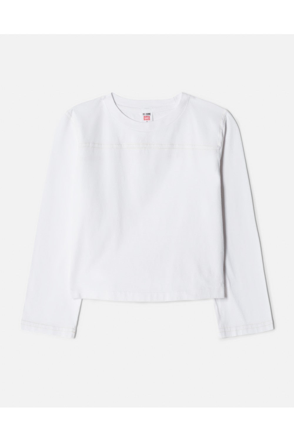 T-Shirt Cropped Varsity - Optic Wht/Cream Stit