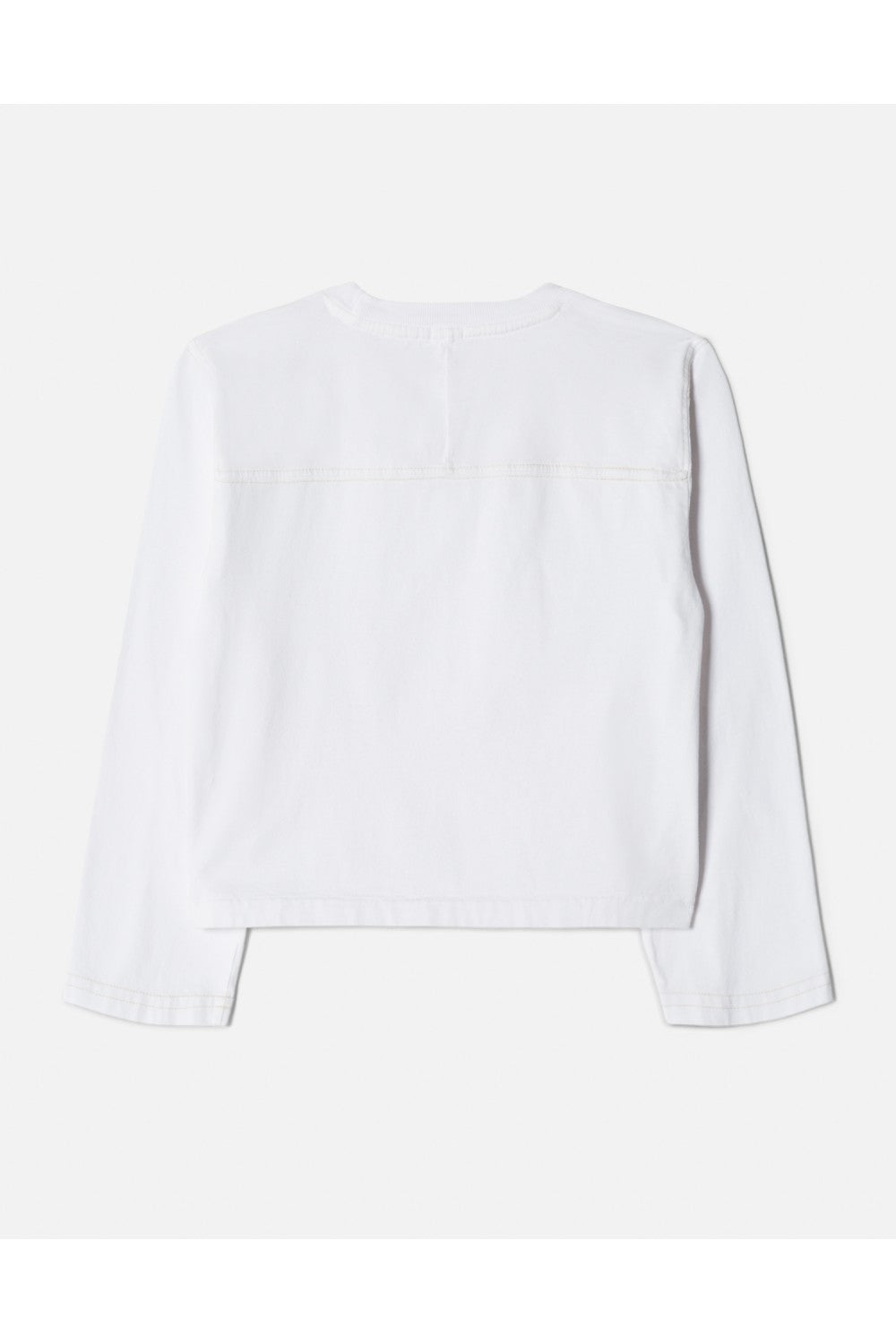 T-Shirt Cropped Varsity - Optic Wht/Cream Stit