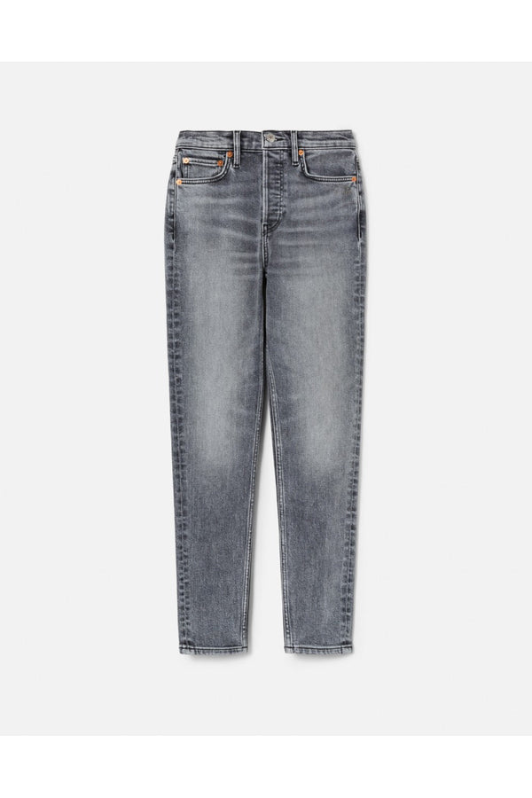 Jean 90S High Rise Ankle Crop - Silver Fade